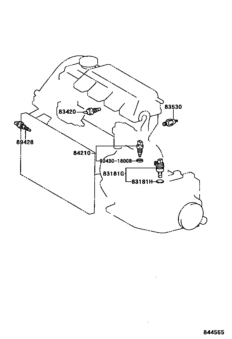 Toyota COROLLA 开关和继电器和ECU EPC diagram — 844565