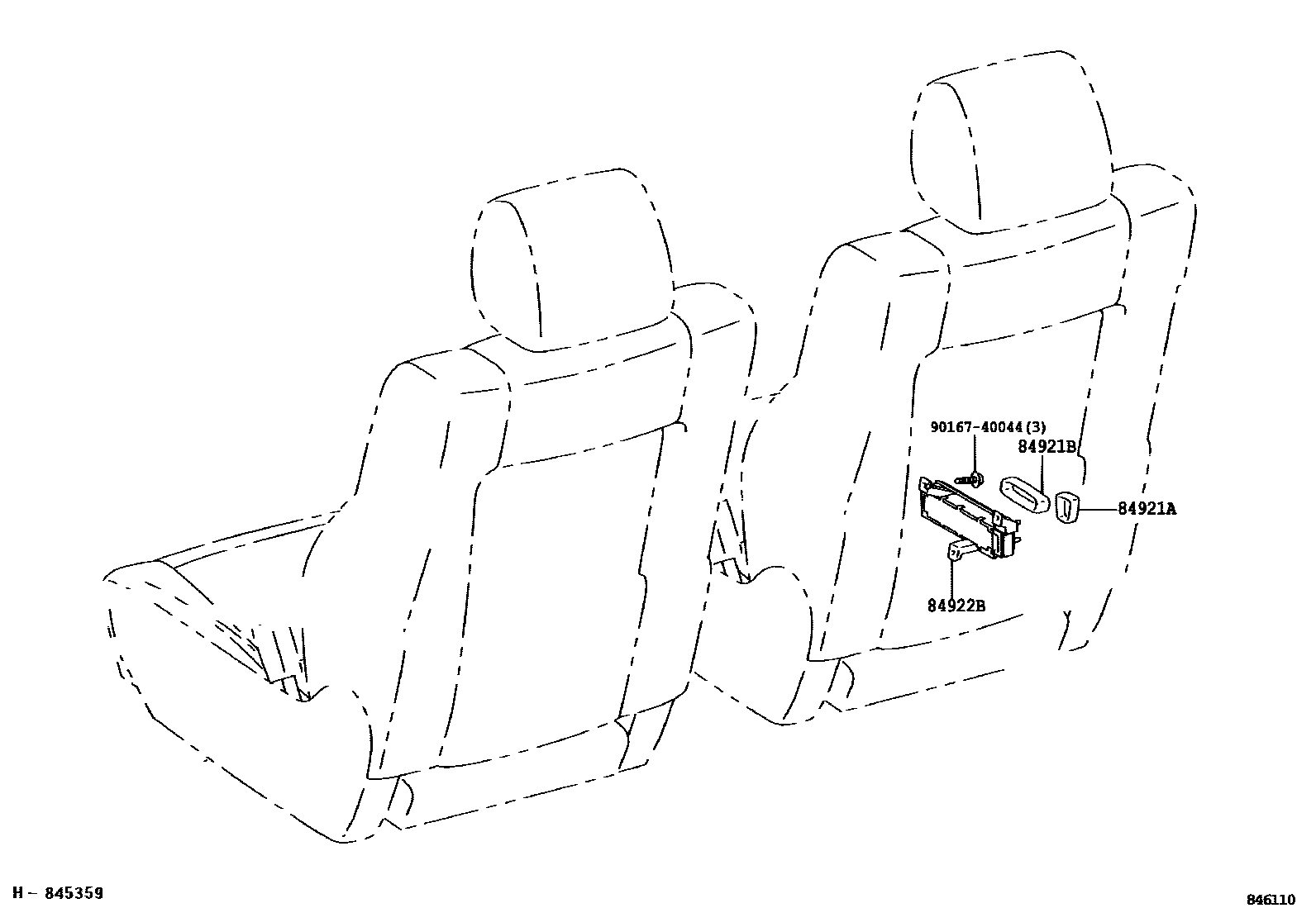 Toyota COROLLA 开关和继电器和ECU EPC diagram — 846110