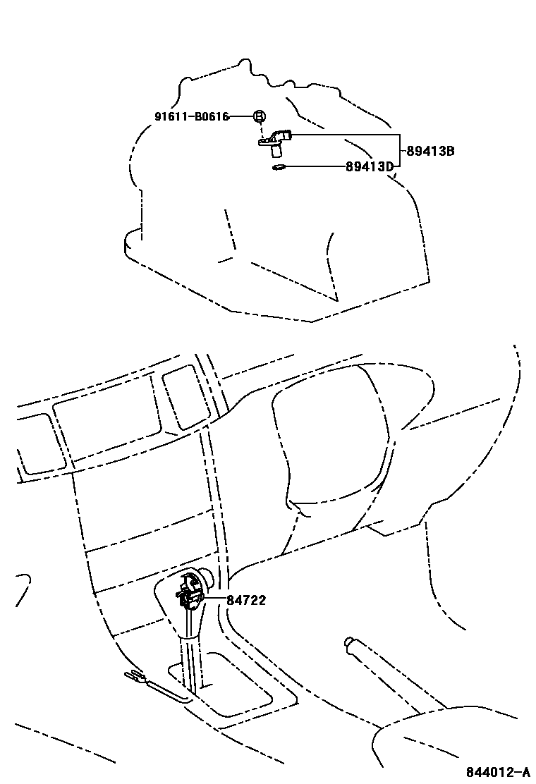 Toyota COROLLA 超速档和电子控制变速器 EPC diagram — 844012A