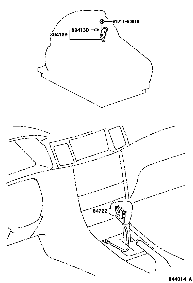 Toyota COROLLA 超速档和电子控制变速器 EPC diagram — 844014A