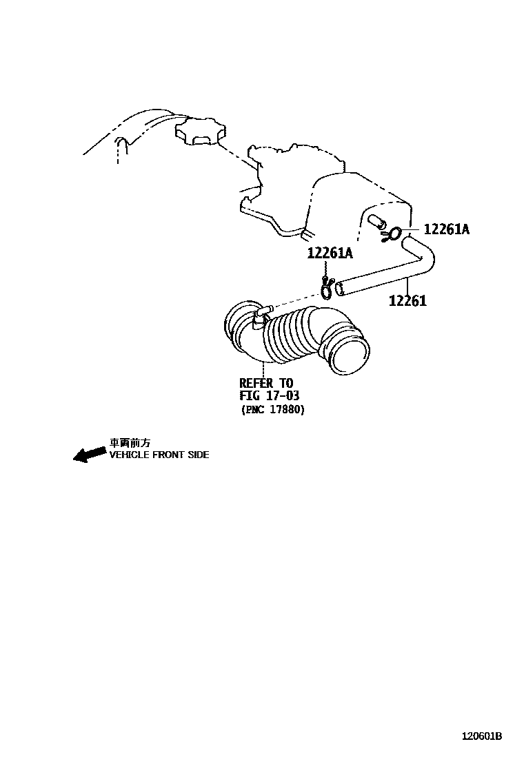 Toyota COROLLA Ventilation Hose EPC diagram — 120601B
