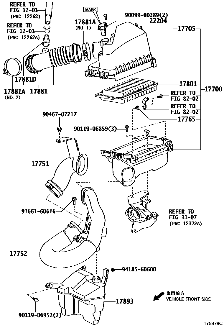 Toyota COROLLA Air Cleaner EPC diagram — 175879C