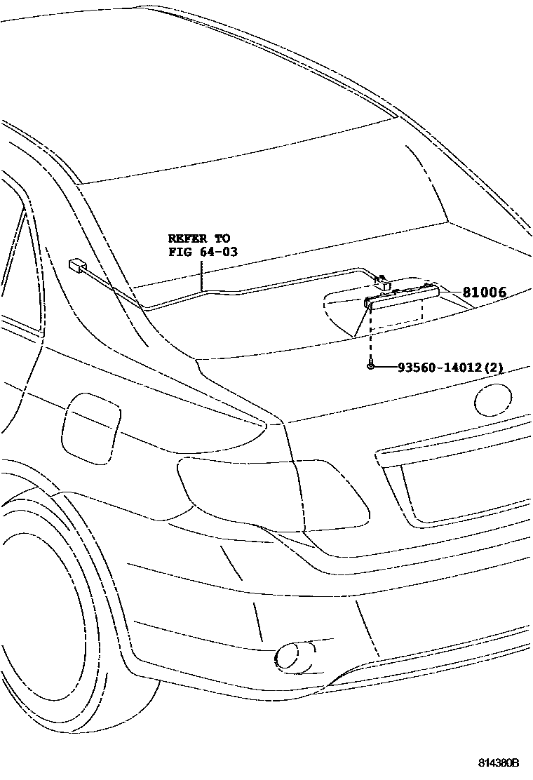 Toyota COROLLA 高位刹车灯 EPC diagram — 814380B