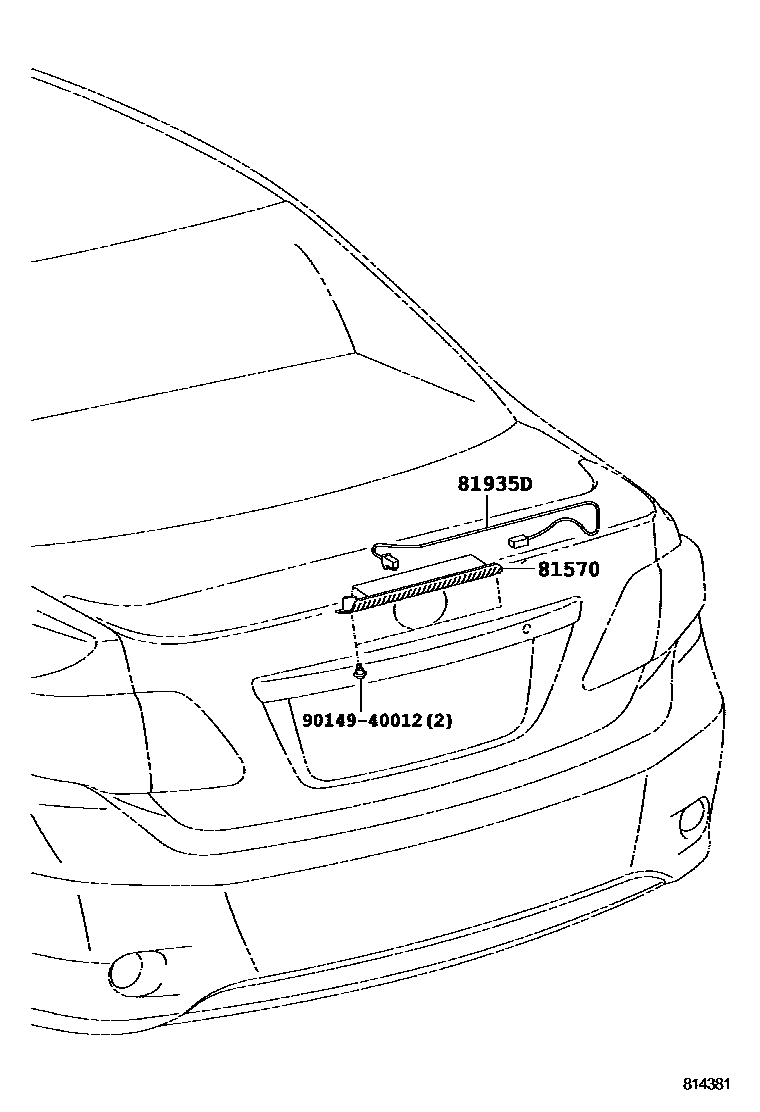 Toyota COROLLA 高位刹车灯 EPC diagram — 814381
