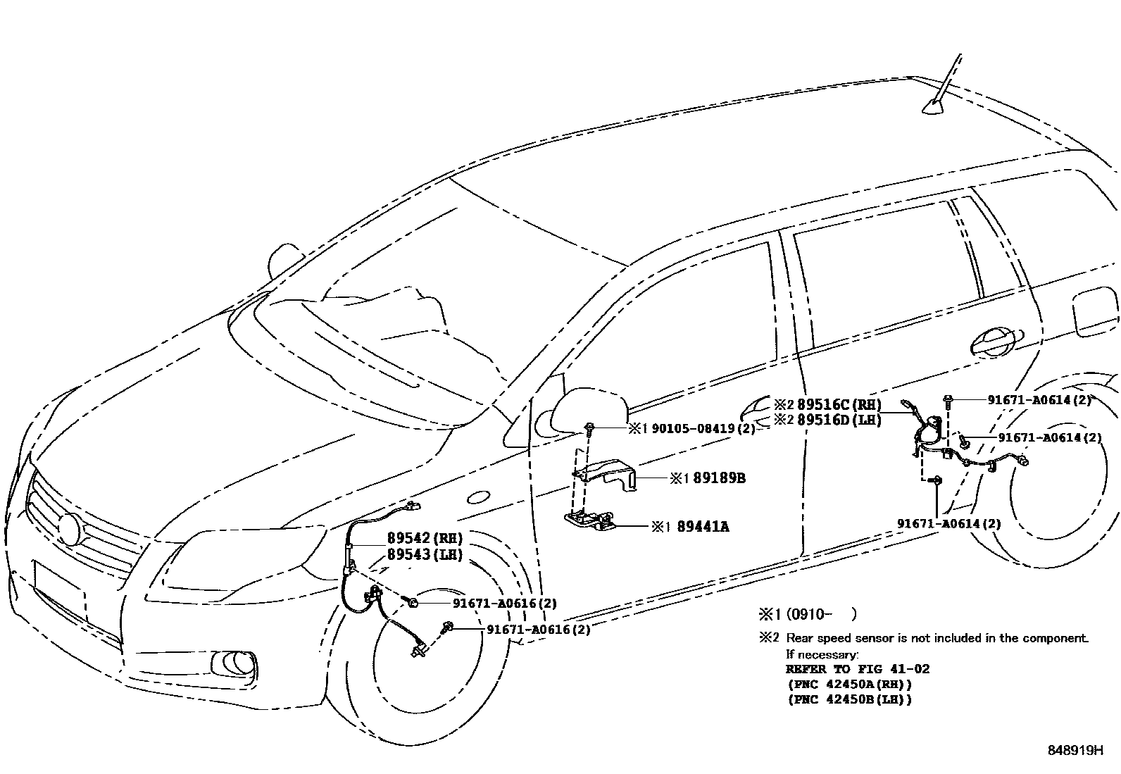 Toyota COROLLA ABS 和 VSC EPC diagram — 848919H