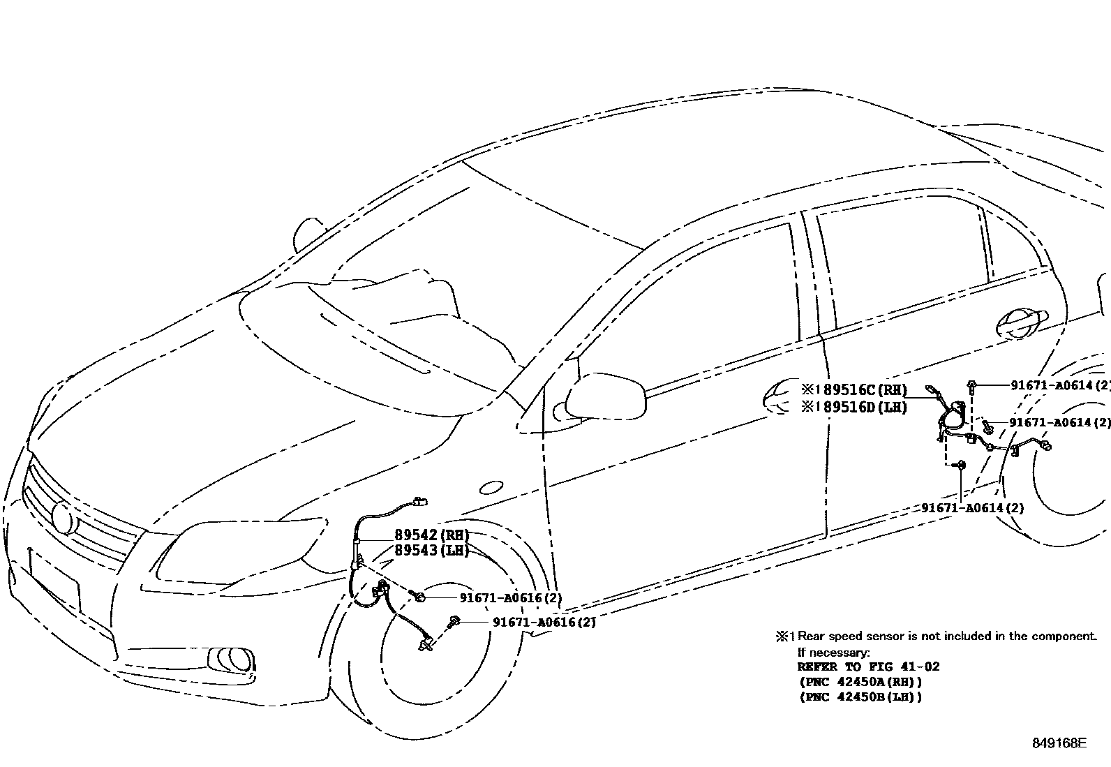 Toyota COROLLA ABS 和 VSC EPC diagram — 849168E