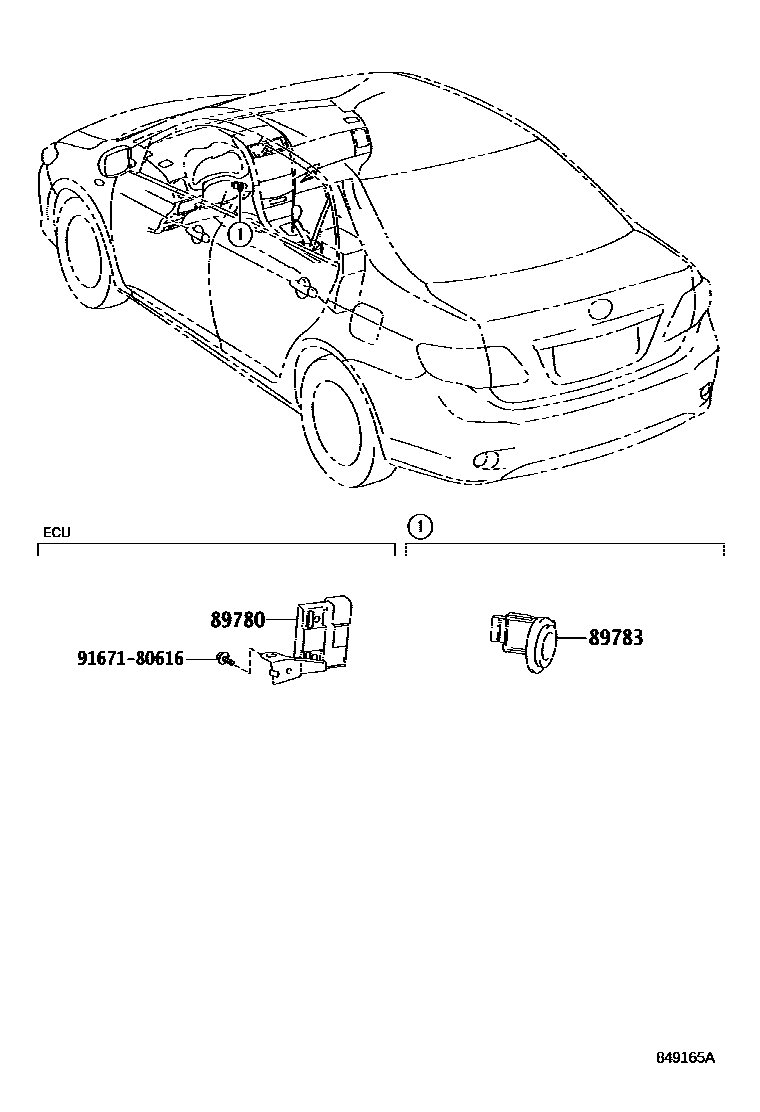 Toyota COROLLA 防盗装置 EPC diagram — 849165A