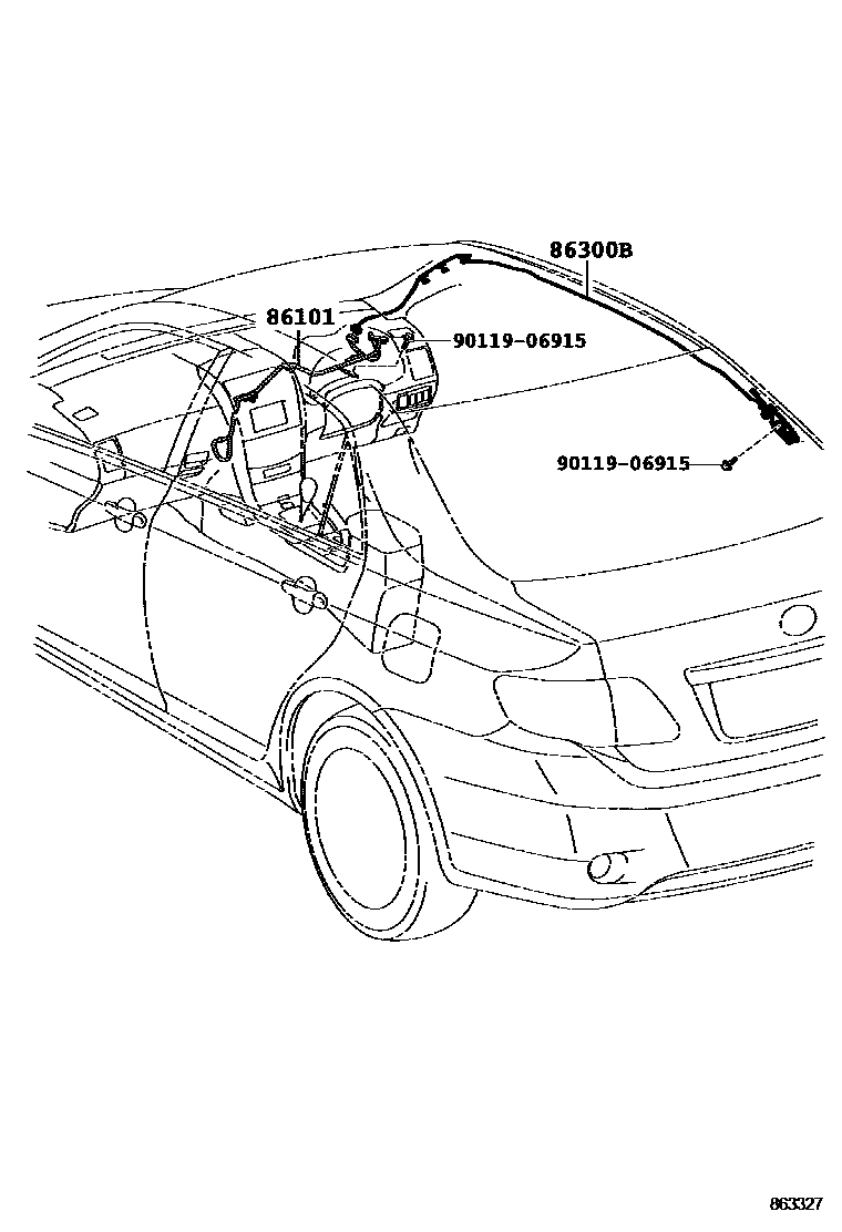 Toyota COROLLA antenna EPC diagram — 863327