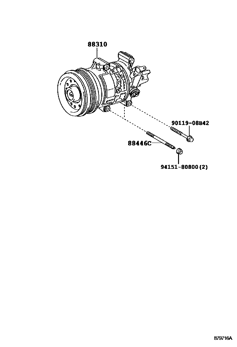 Toyota COROLLA Heating & Air Conditioning - Compressor EPC diagram — 879716A