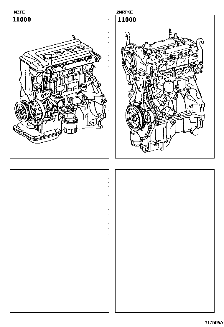Toyota COROLLA Partial Engine Assembly EPC diagram — 117505A