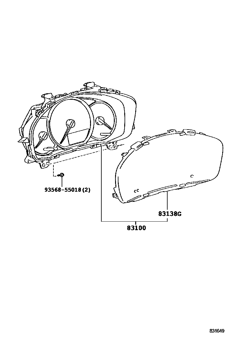 Toyota COROLLA 仪表 EPC diagram — 831649