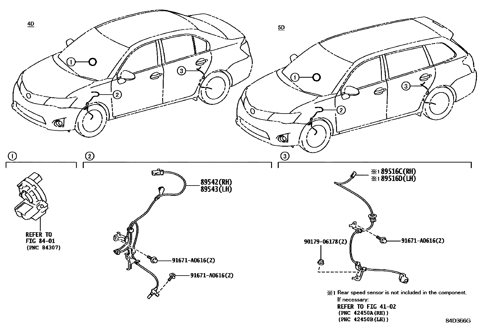 Toyota COROLLA ABS 和 VSC EPC diagram — 84D366G