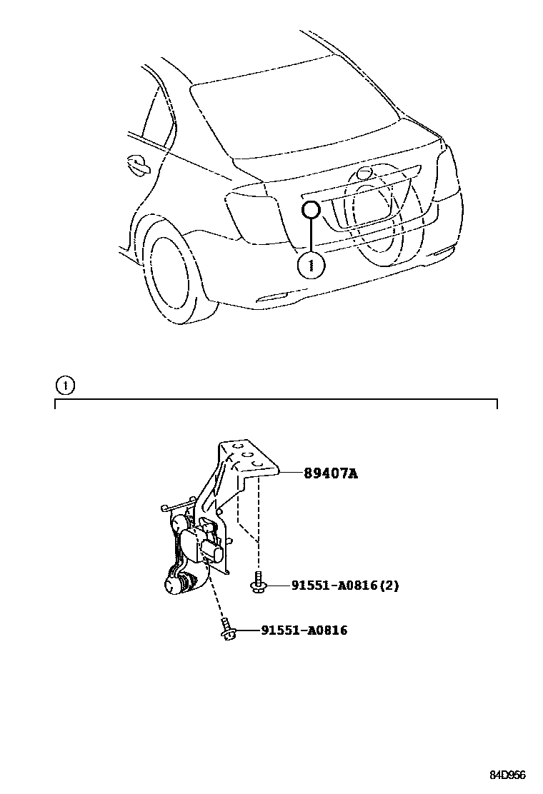 Toyota COROLLA 电子高度控制 EPC diagram — 84D956
