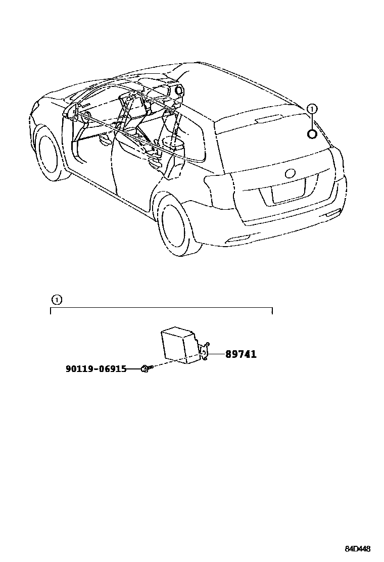 Toyota COROLLA 遥控门锁 EPC diagram — 84D448