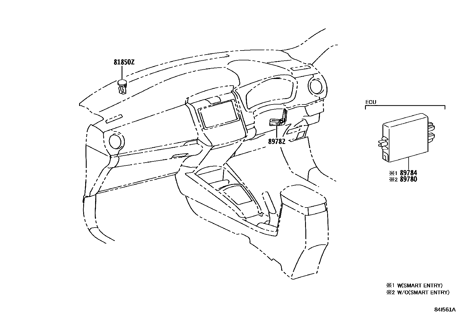 Toyota COROLLA 防盗装置 EPC diagram — 84I561A