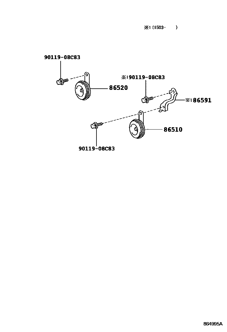 Toyota COROLLA 喇叭 EPC diagram — 864995A