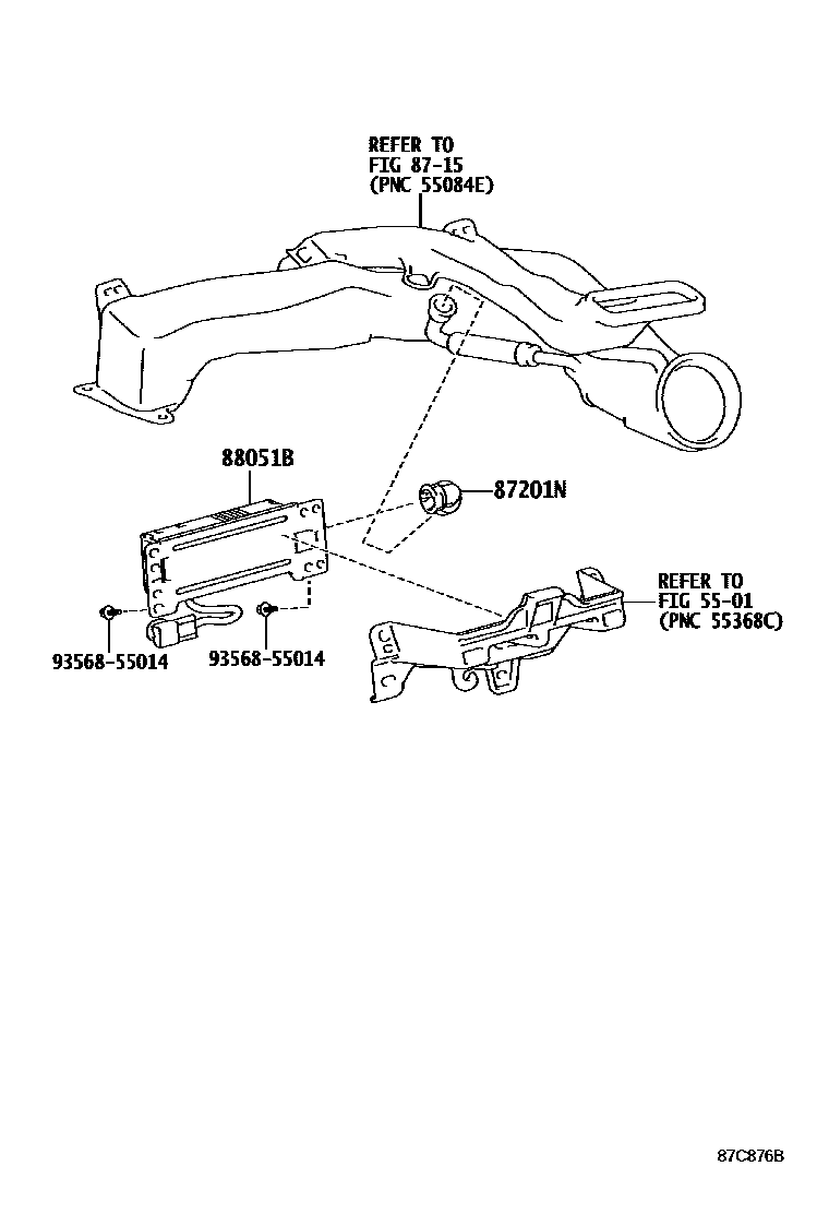 Toyota COROLLA 空气净化器或离子发生器 EPC diagram — 87C876B