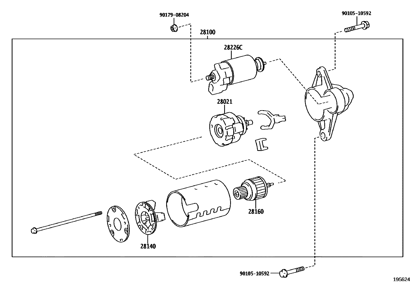 Toyota COROLLA 起动机 EPC diagram — 195624
