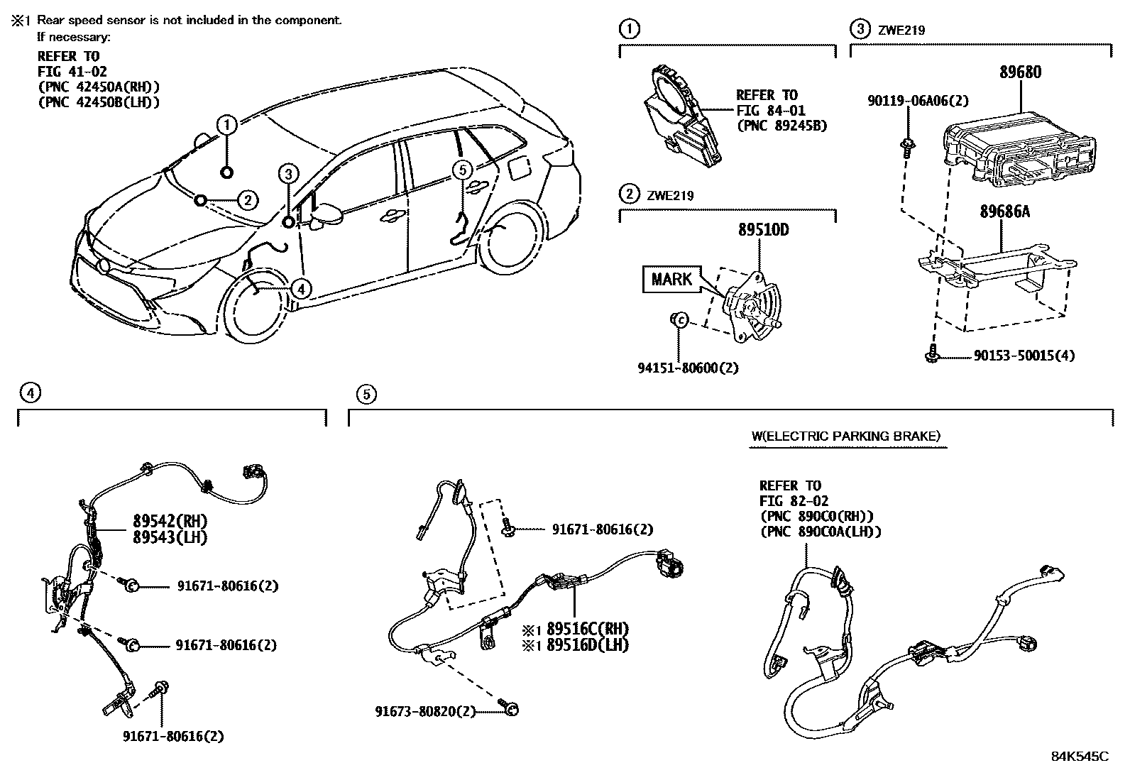 Toyota COROLLA ABS 和 VSC EPC diagram — 84K545C
