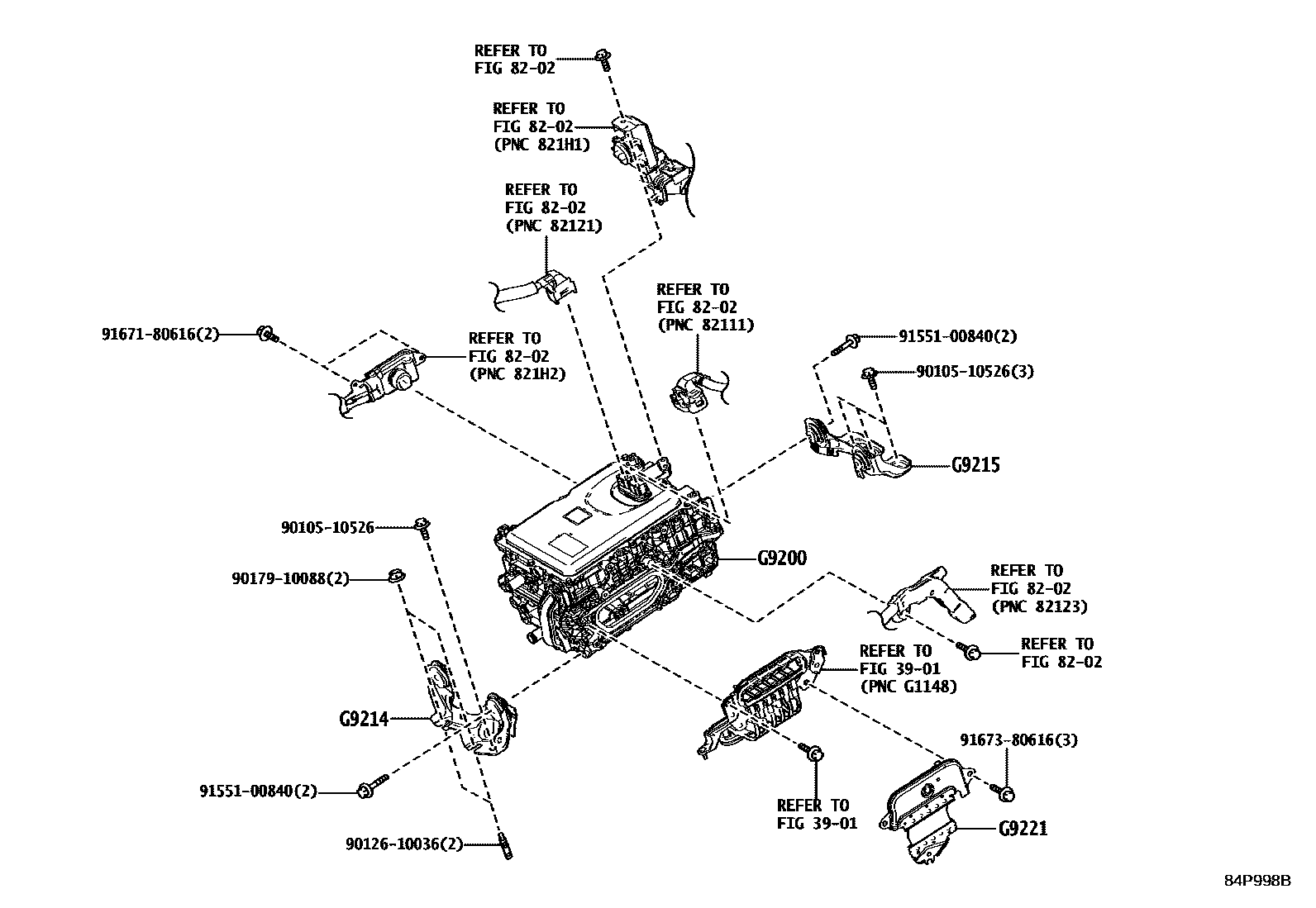 Toyota COROLLA HEV 逆变器 EPC diagram — 84P998B