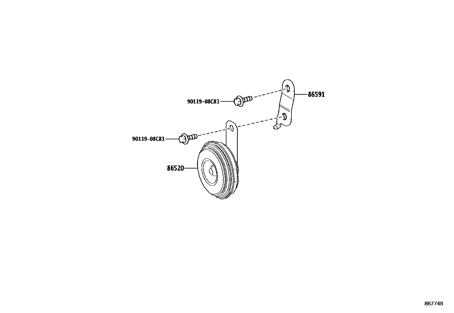 Toyota COROLLA 喇叭 EPC diagram — 867748