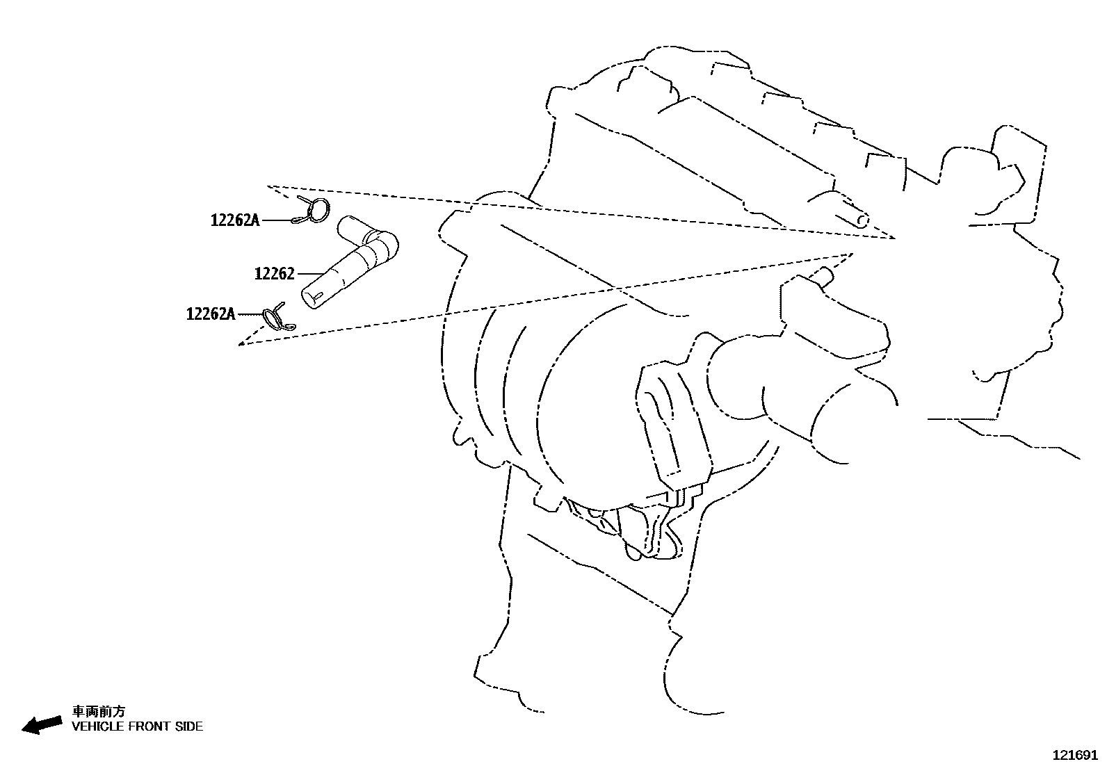 Toyota COROLLA Ventilation Hose EPC diagram — 121691