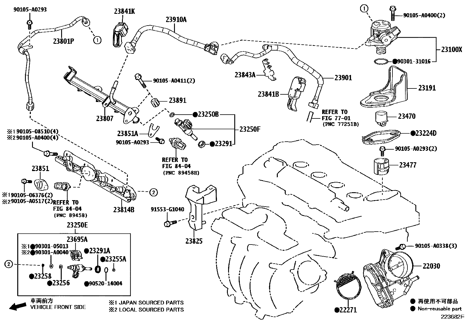 Toyota COROLLA 燃油喷射系统 EPC diagram — 223682F