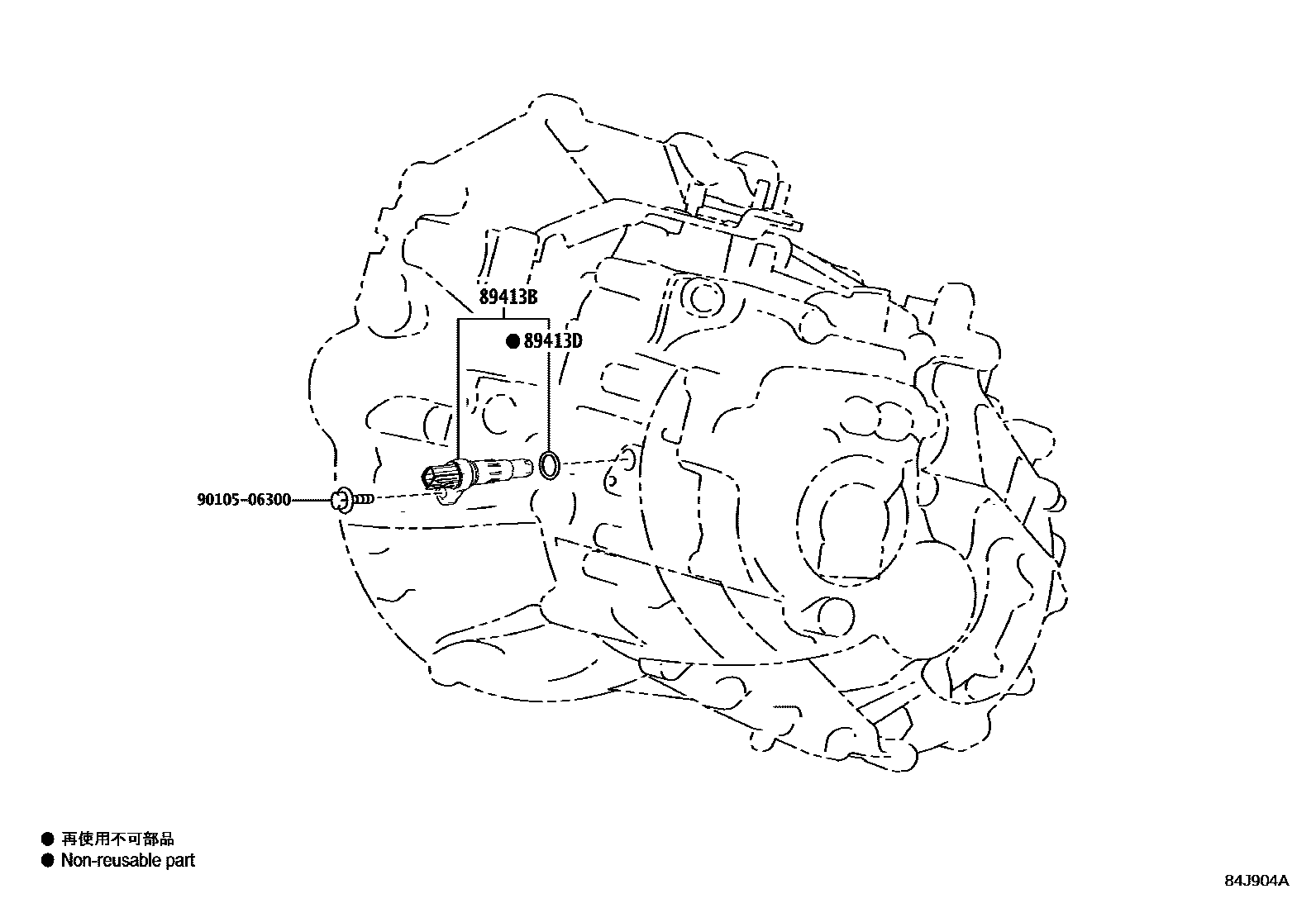 Toyota COROLLA 超速档和电子控制变速器 EPC diagram — 84J904A
