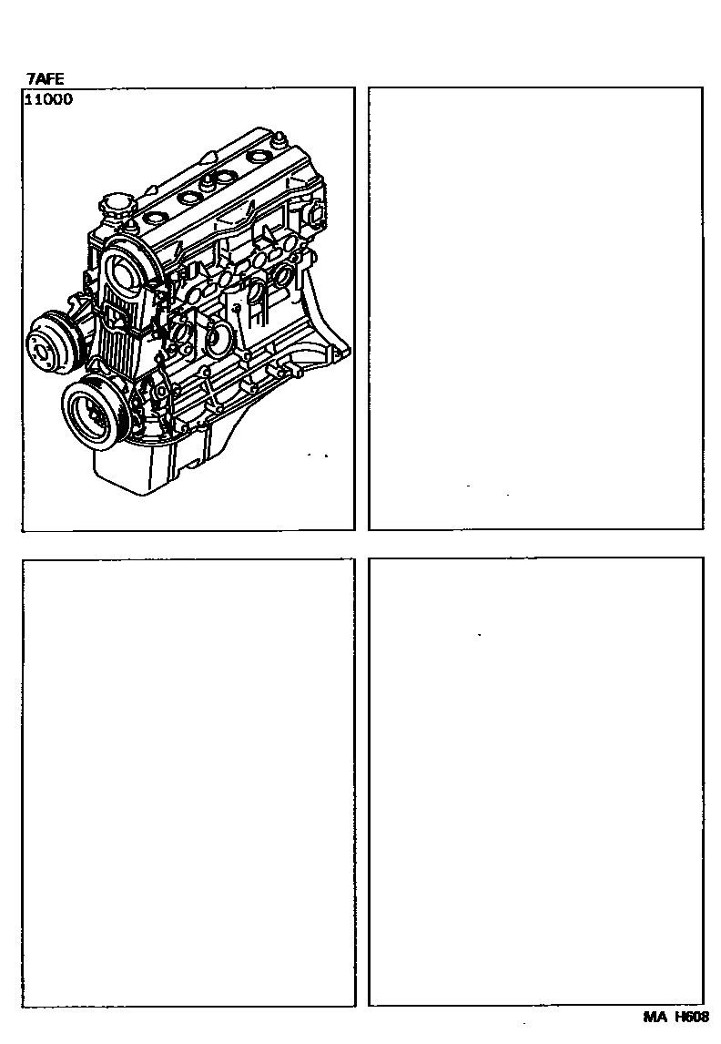 Toyota COROLLA Partial Engine Assembly EPC diagram — MAH608
