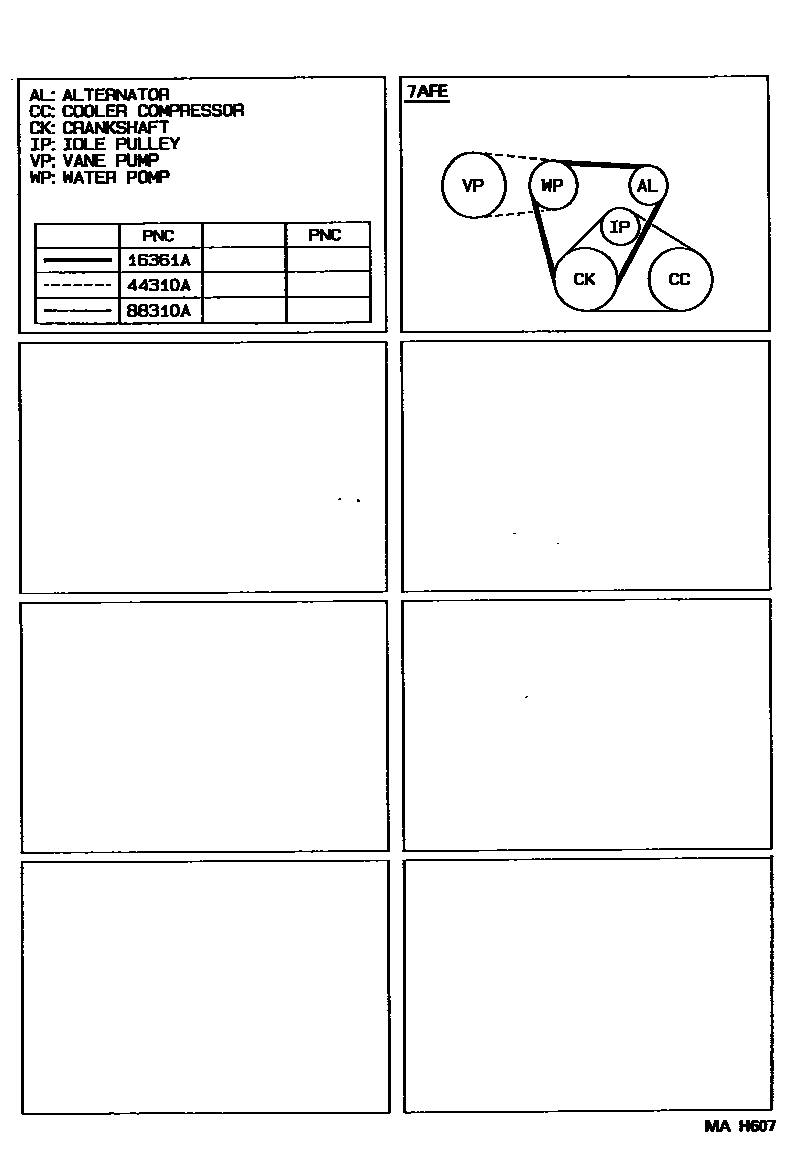 Toyota COROLLA V-Belt EPC diagram — MAH607