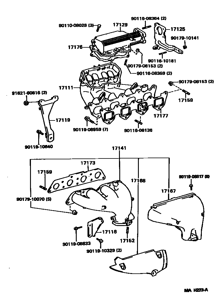 Toyota COROLLA Manifold EPC diagram — MAH223A