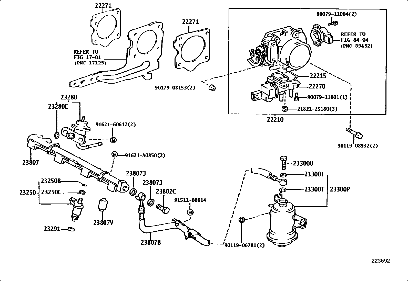 Toyota COROLLA 燃油喷射系统 EPC diagram — 223692