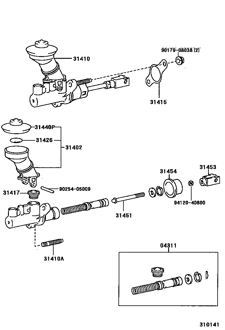 Toyota COROLLA 离合器总泵 EPC diagram — 310141