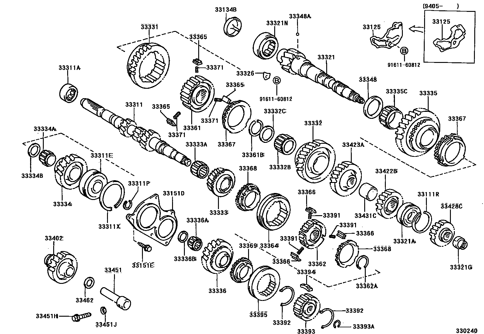 Toyota COROLLA 变速器齿轮(MTM) EPC diagram — 330240