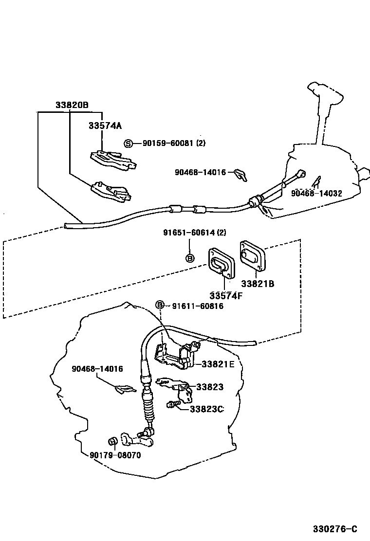 Toyota COROLLA Shift Lever & Retainer EPC diagram — 330276C