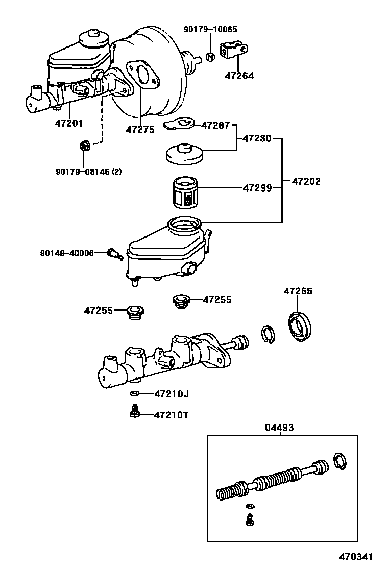 Toyota COROLLA 制动总泵 EPC diagram — 470341