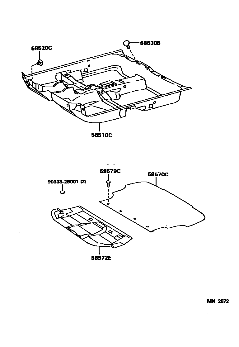 Toyota COROLLA 地板垫和地毯 EPC diagram — MN2872