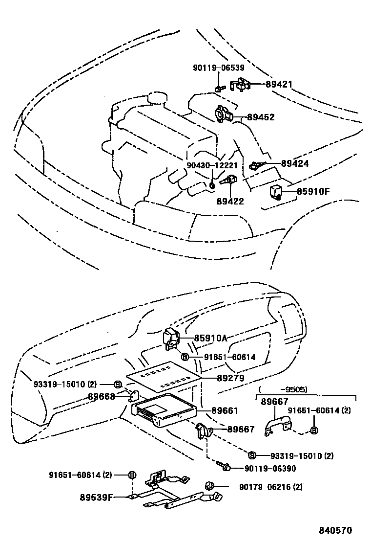 Toyota COROLLA 电子燃油喷射系统 EPC diagram — 840570