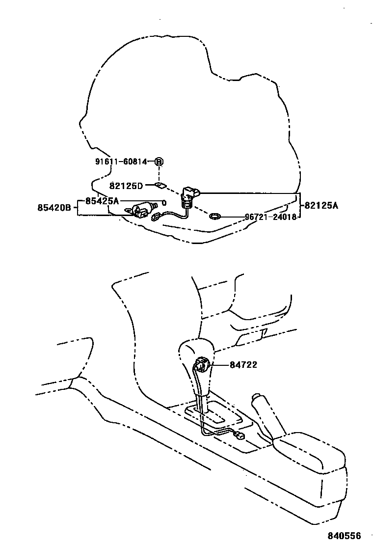 Toyota COROLLA 超速档和电子控制变速器 EPC diagram — 840556