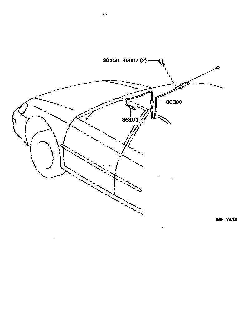 Toyota COROLLA antenna EPC diagram — MEY414