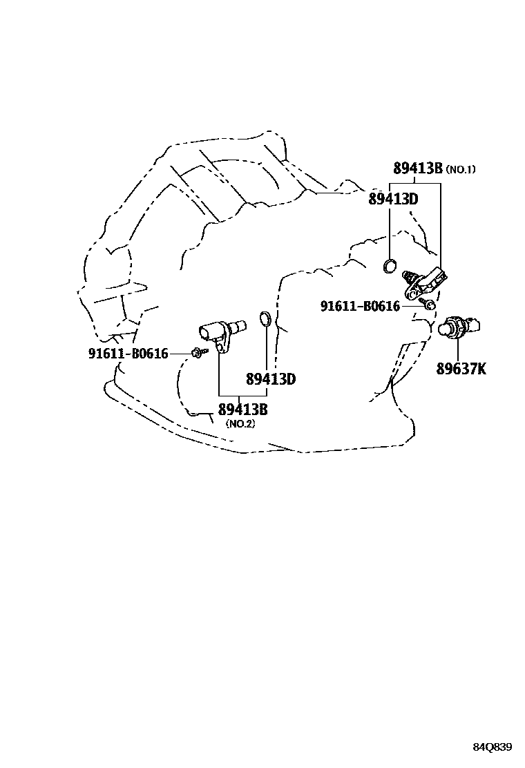 Toyota COROLLA 超速档和电子控制变速器 EPC diagram — 84Q839