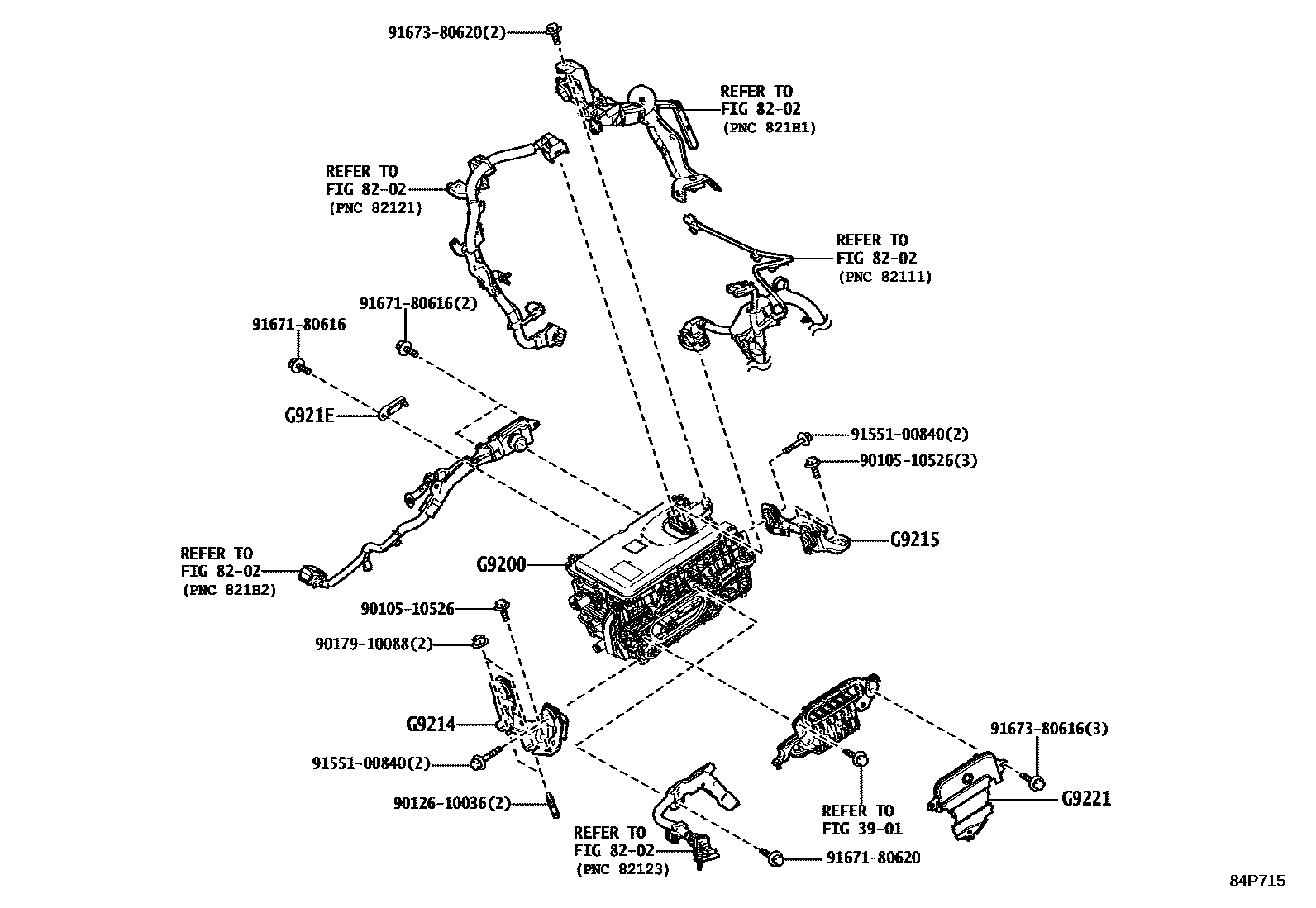 Toyota COROLLA HEV 逆变器 EPC diagram — 84P715