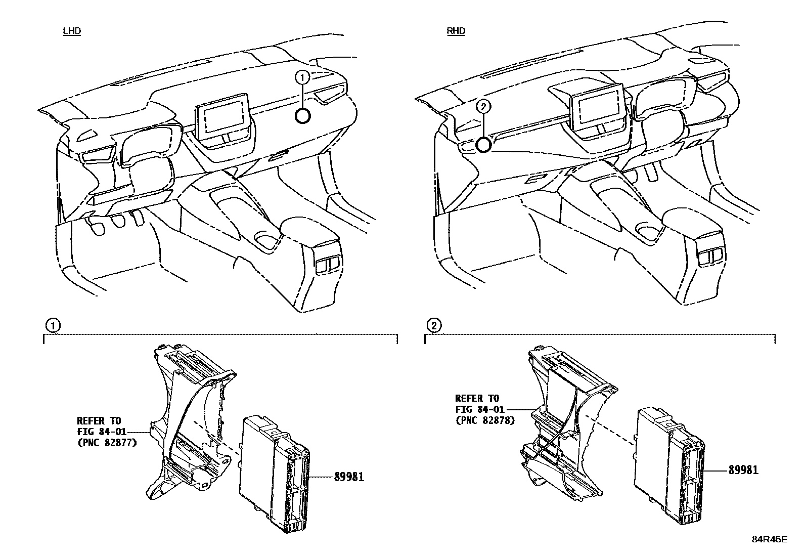 Toyota COROLLA HEV 控制ECU EPC diagram — 84R46E