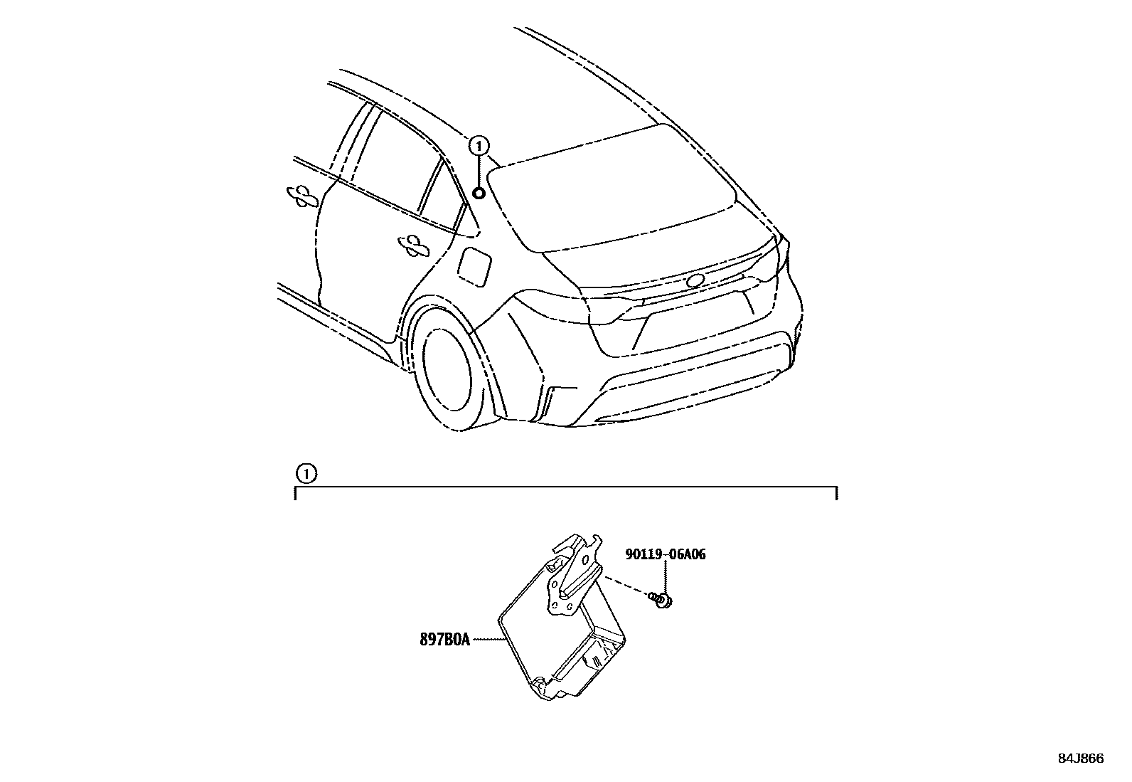 Toyota COROLLA 轮胎压力警告系统 EPC diagram — 84J866