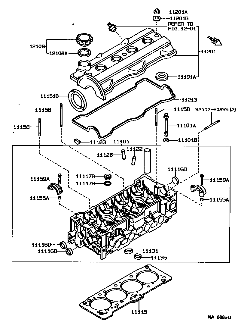 Toyota COROLLA Cylinder Head EPC diagram — NA0065D