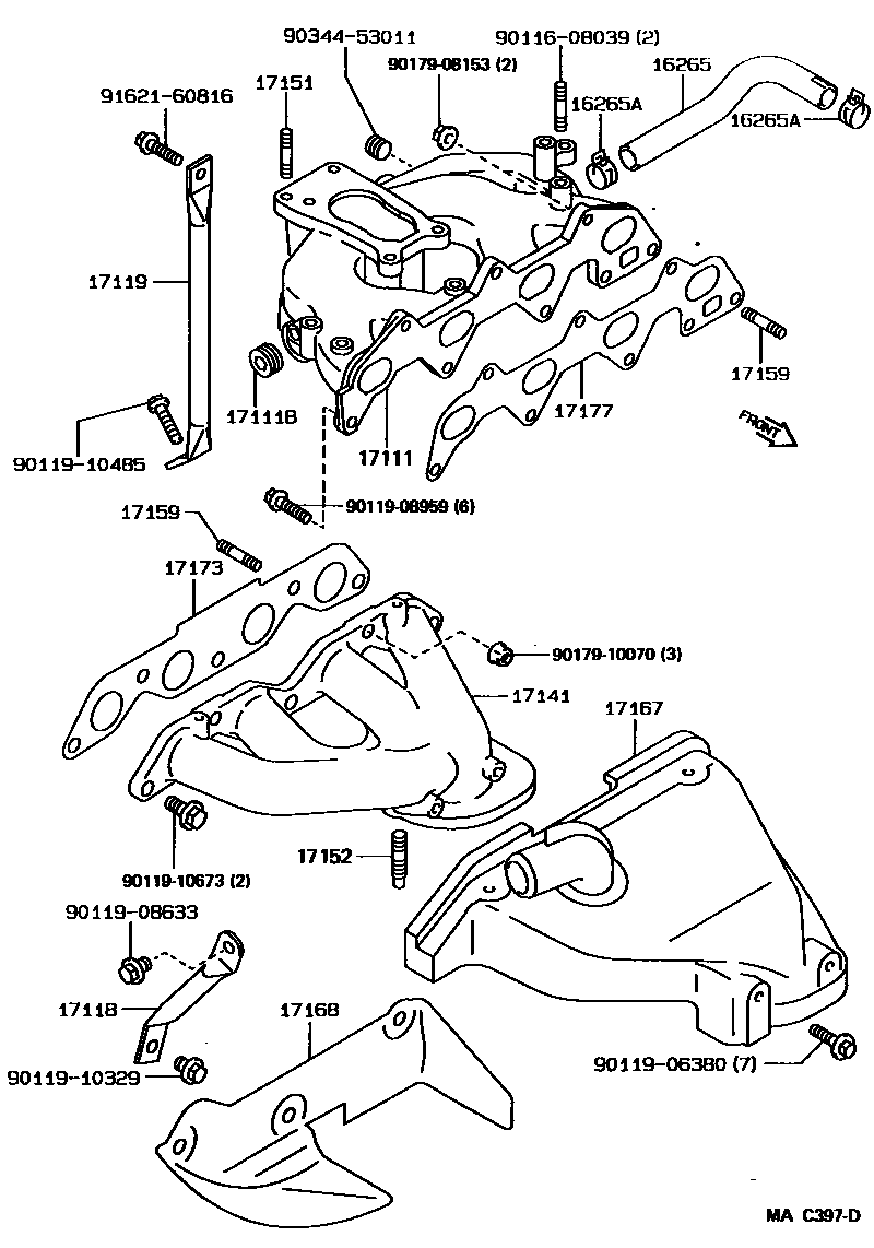 Toyota COROLLA Manifold EPC diagram — MAC397D