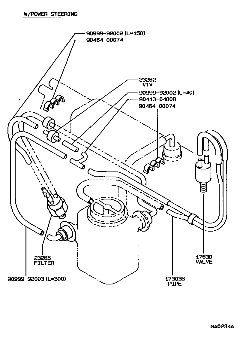 Toyota COROLLA vacuum tube EPC diagram — NA0234A