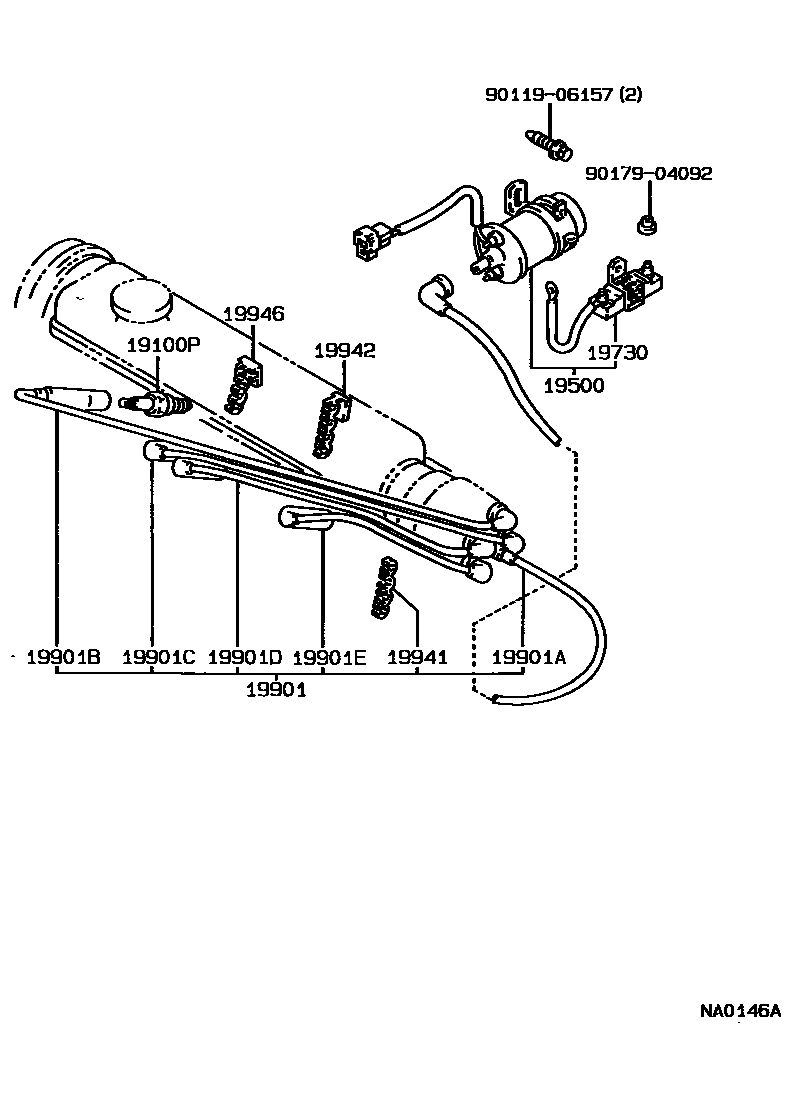 Toyota COROLLA 点火线圈和火花塞 /电热塞 EPC diagram — NA0146A