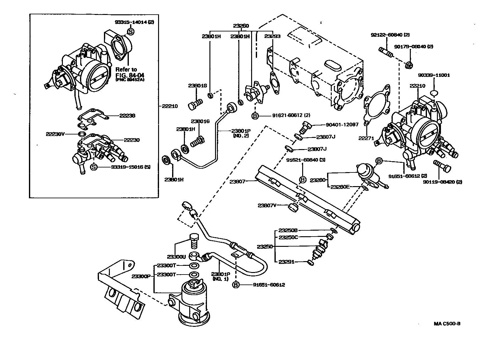 Toyota COROLLA 燃油喷射系统 EPC diagram — MAC500B
