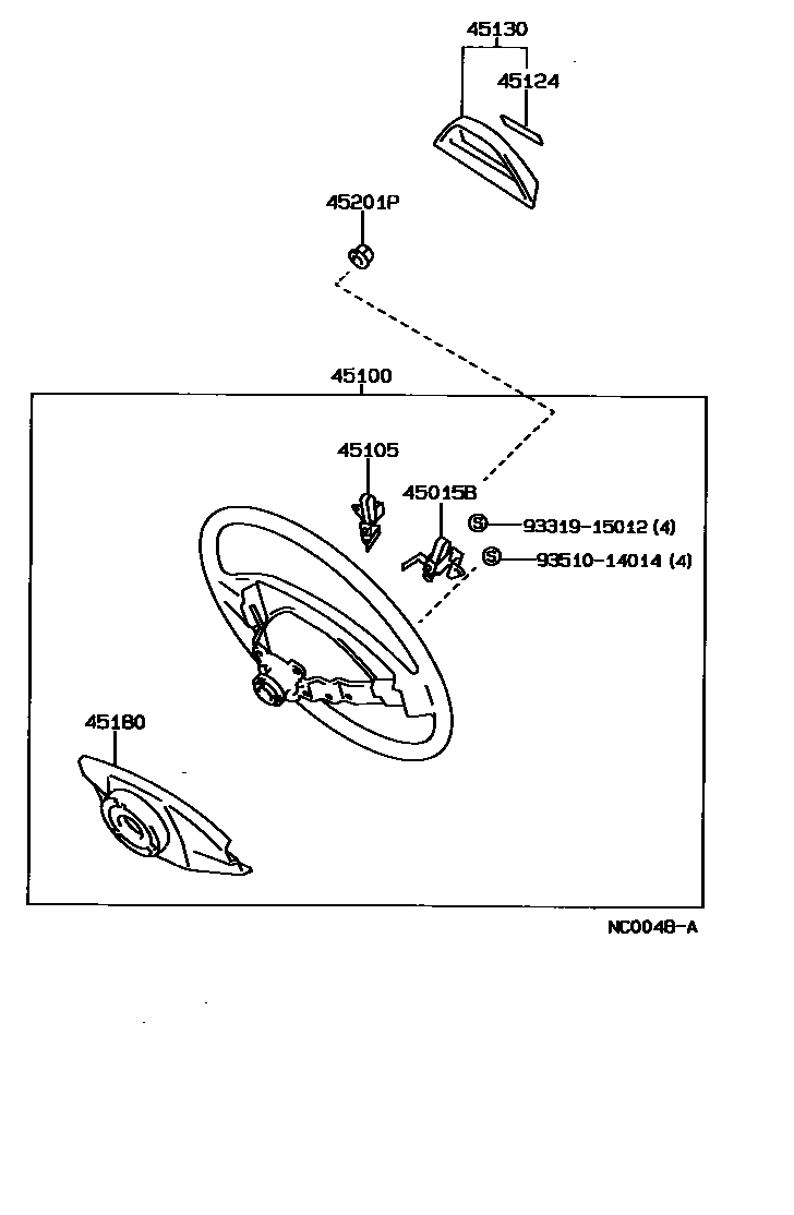 Toyota COROLLA Steering Wheel EPC diagram — NC0048A